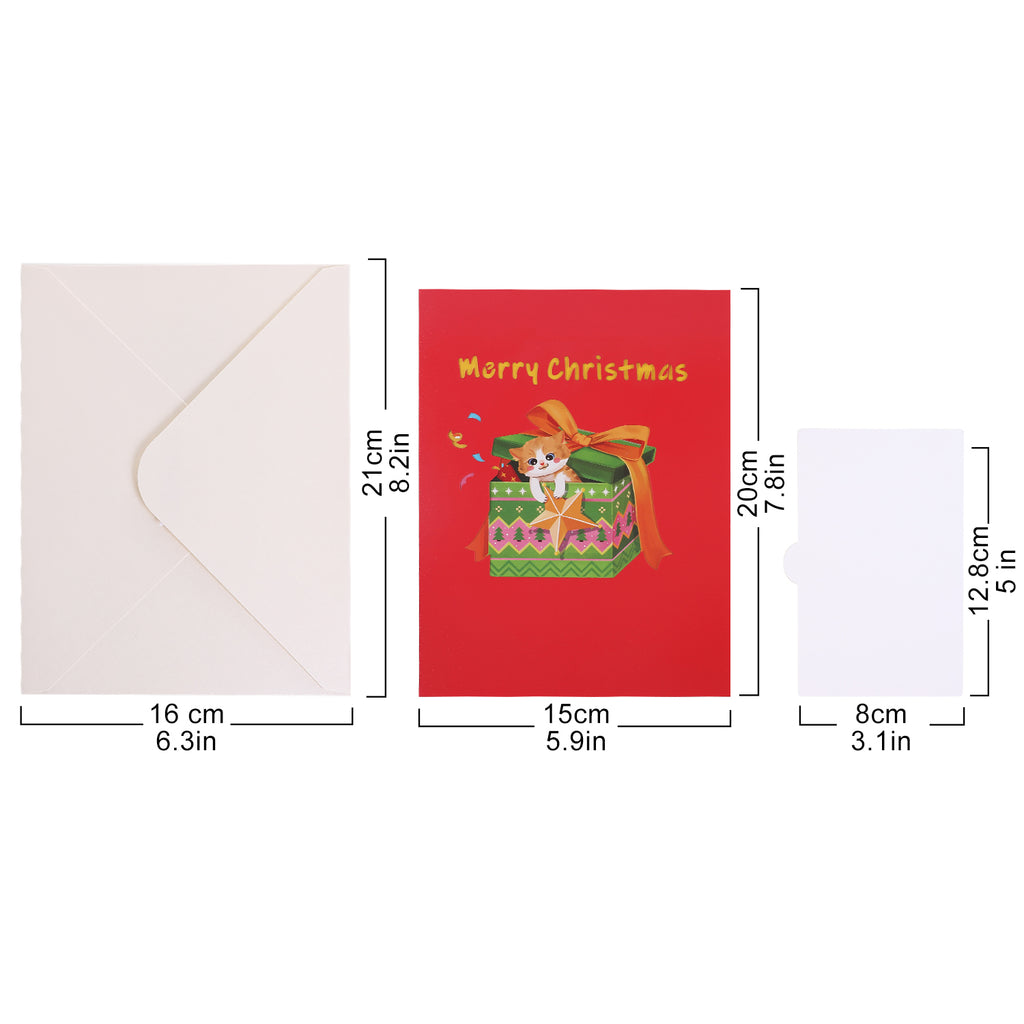 Christmas Cats Present Box Pop up card