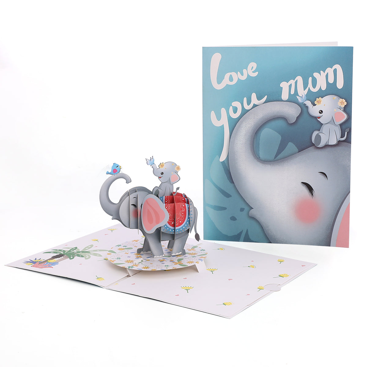 Love You Mum Elephant Pop-Up Card