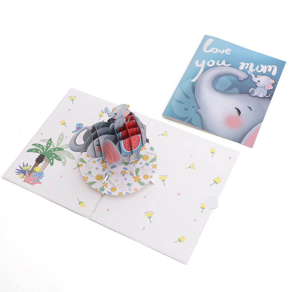Love You Mum Elephant Pop-Up Card