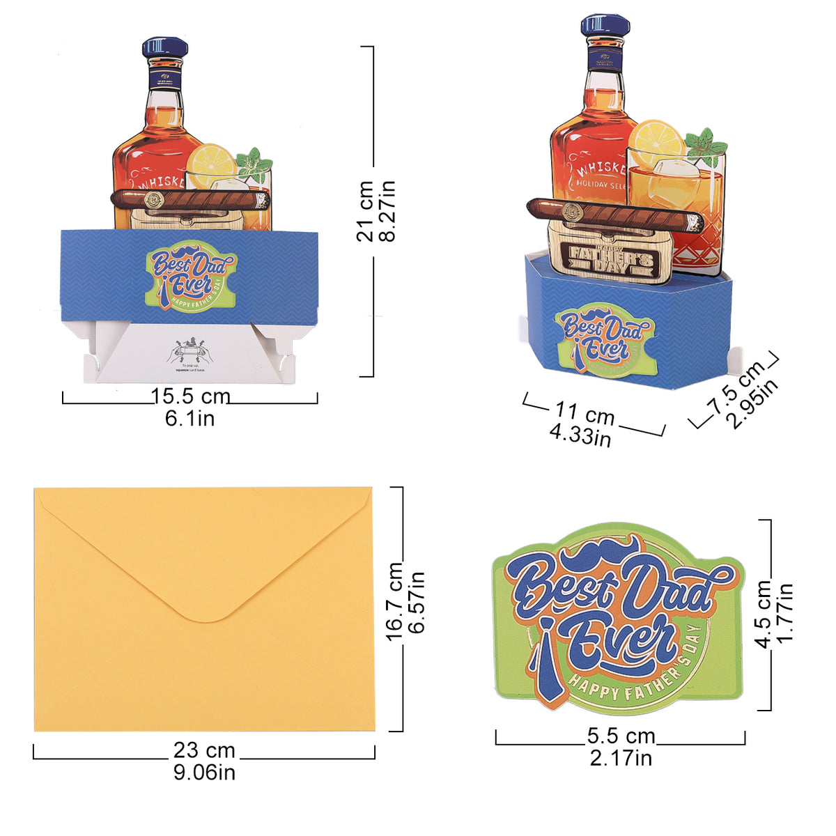 Best Dad Ever Whiskey Pop-Up Card