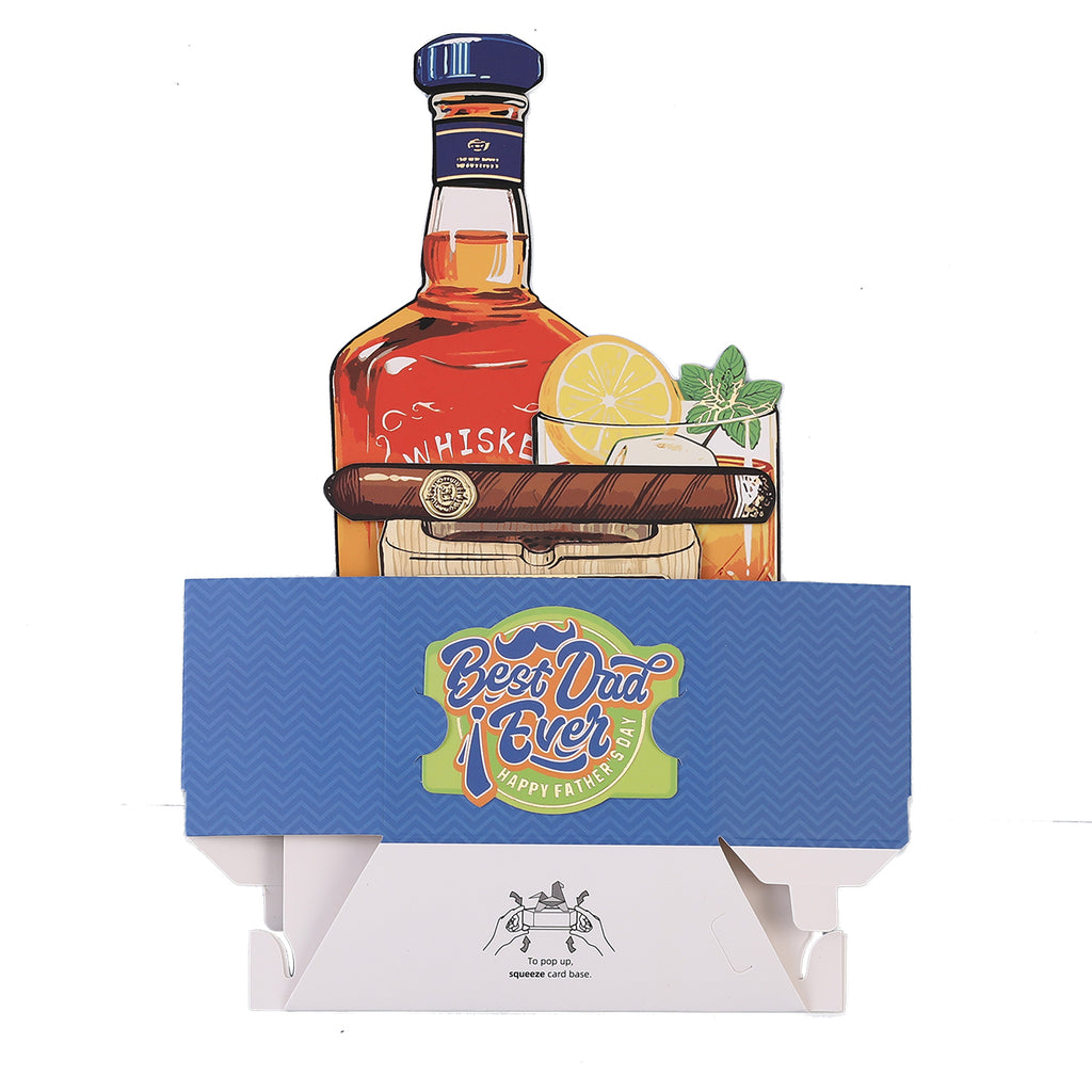 Best Dad Ever Whiskey Pop-Up Card