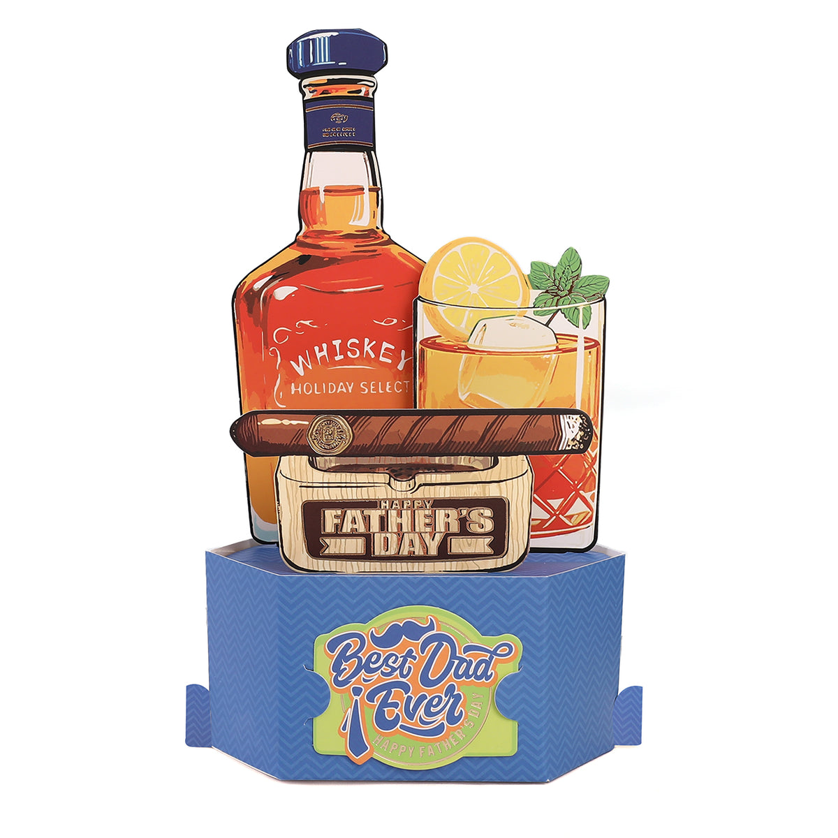 Best Dad Ever Whiskey Pop-Up Card