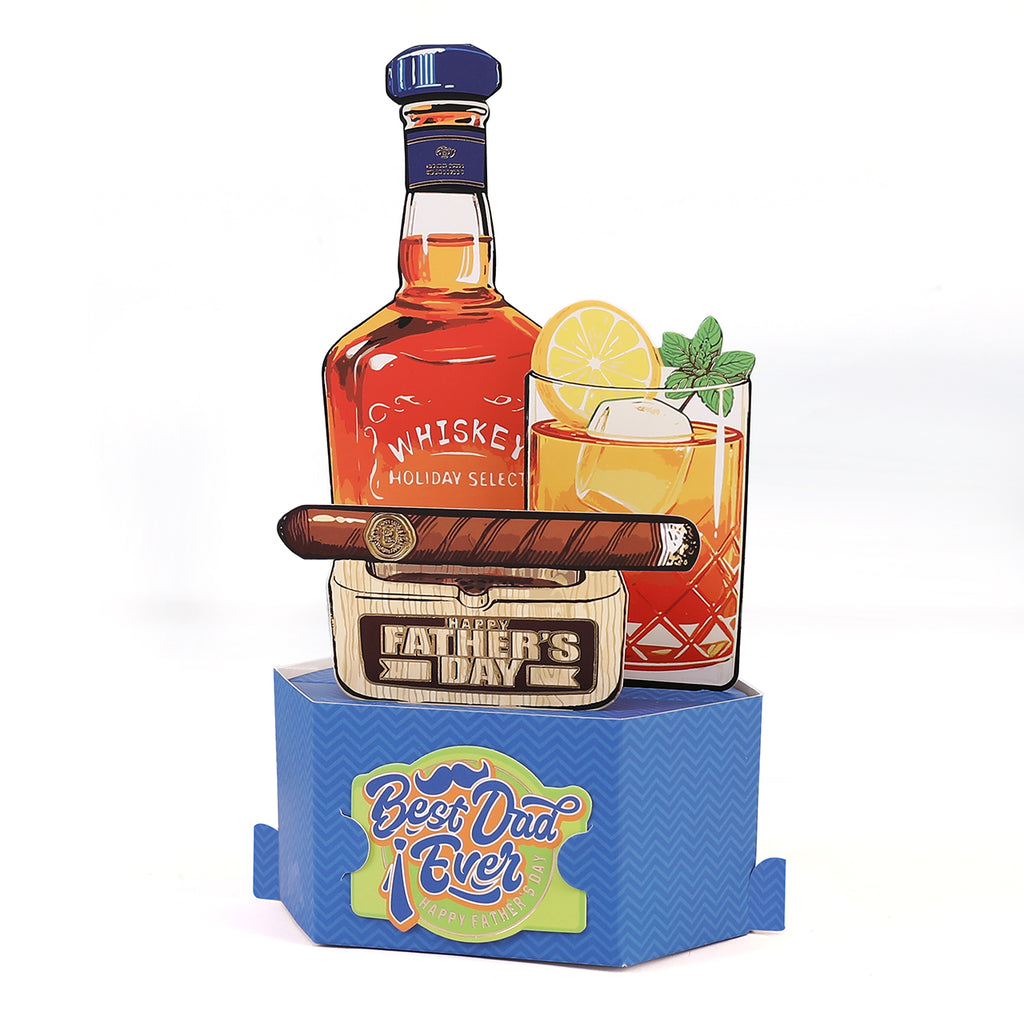 Best Dad Ever Whiskey Pop-Up Card