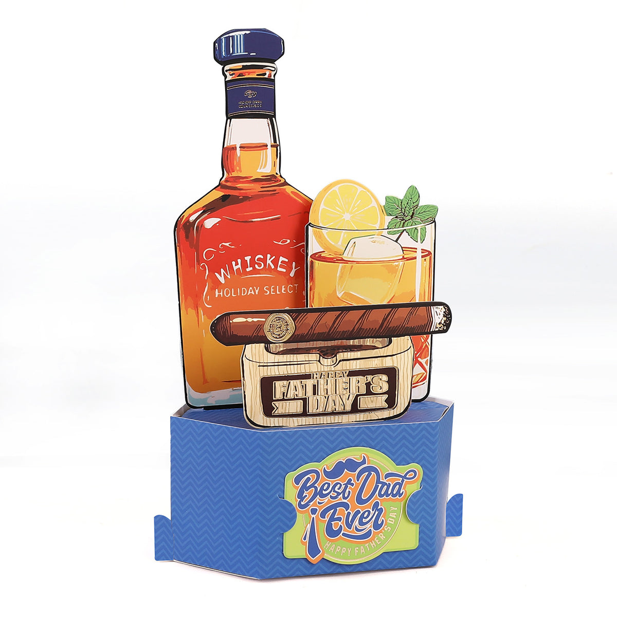 Best Dad Ever Whiskey Pop-Up Card