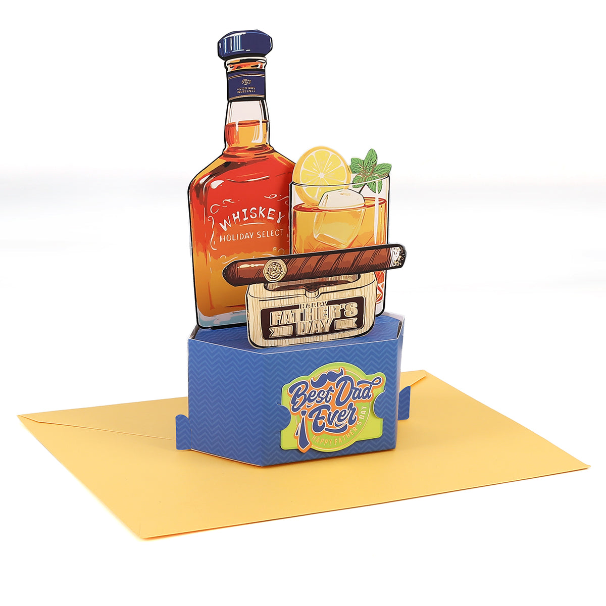 Best Dad Ever Whiskey Pop-Up Card