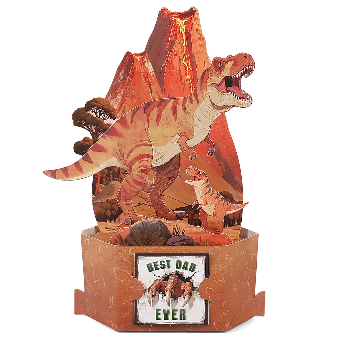Best Dad Ever Dinosaur Pop Up Card