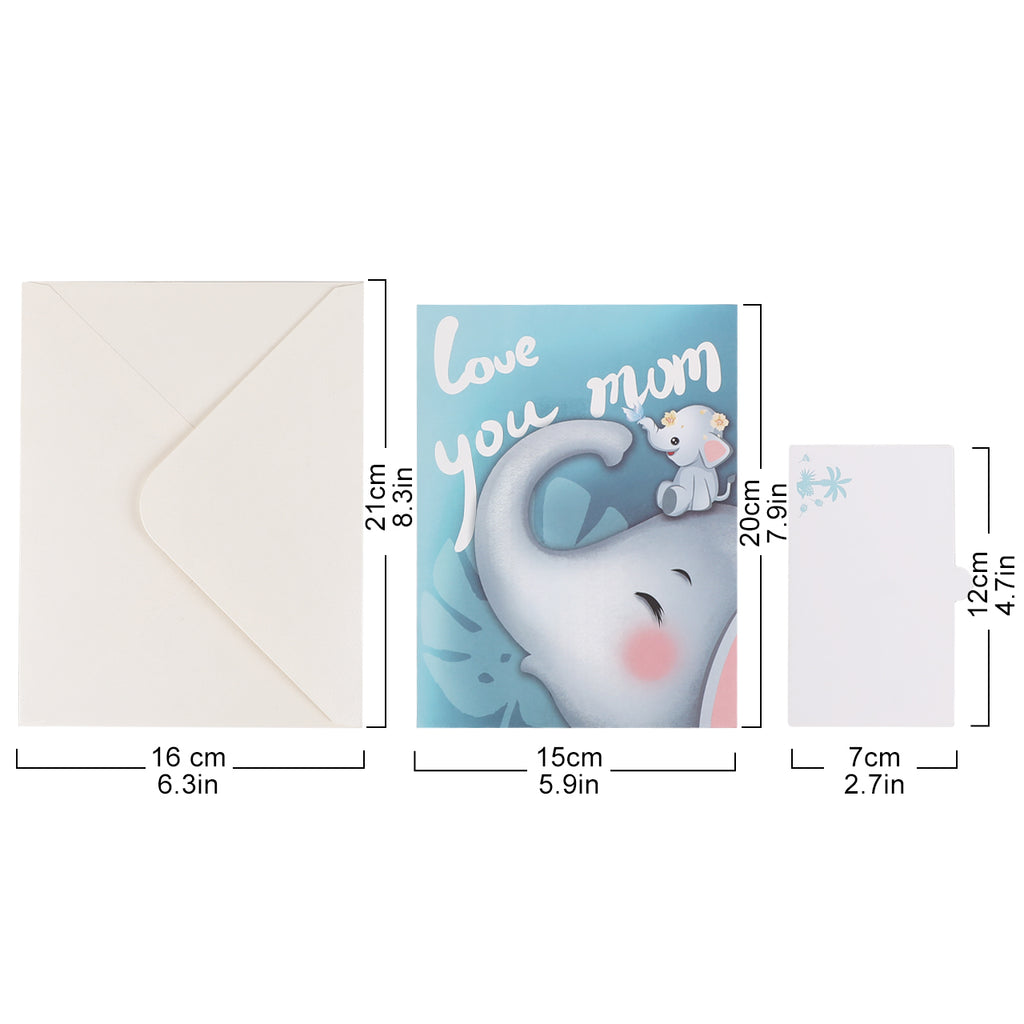 Love You Mum Elephant Pop-Up Card