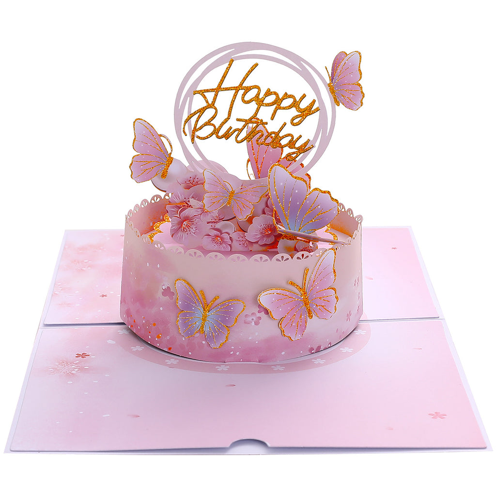 Butterfly Birthday Cake Pop Up Card