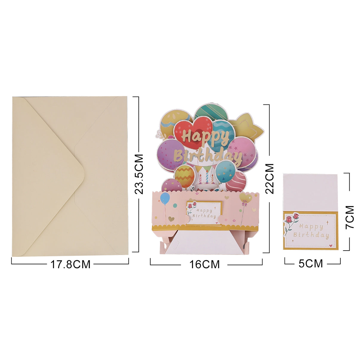 Birthday Colorful Balloon Pop-Up Card