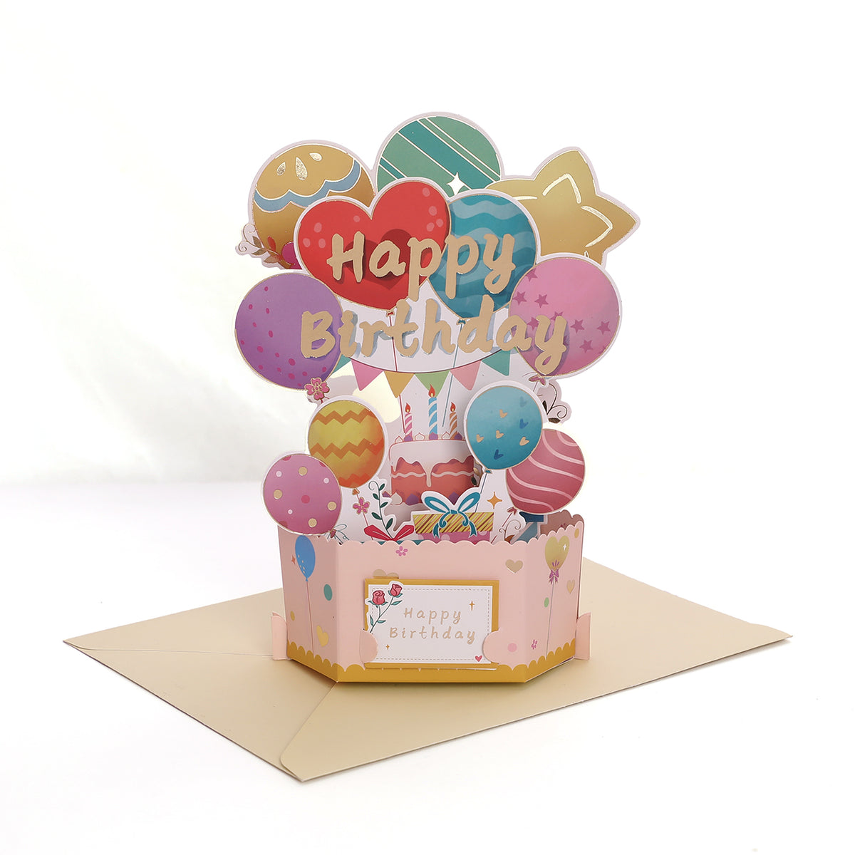 Birthday Colorful Balloon Pop-Up Card