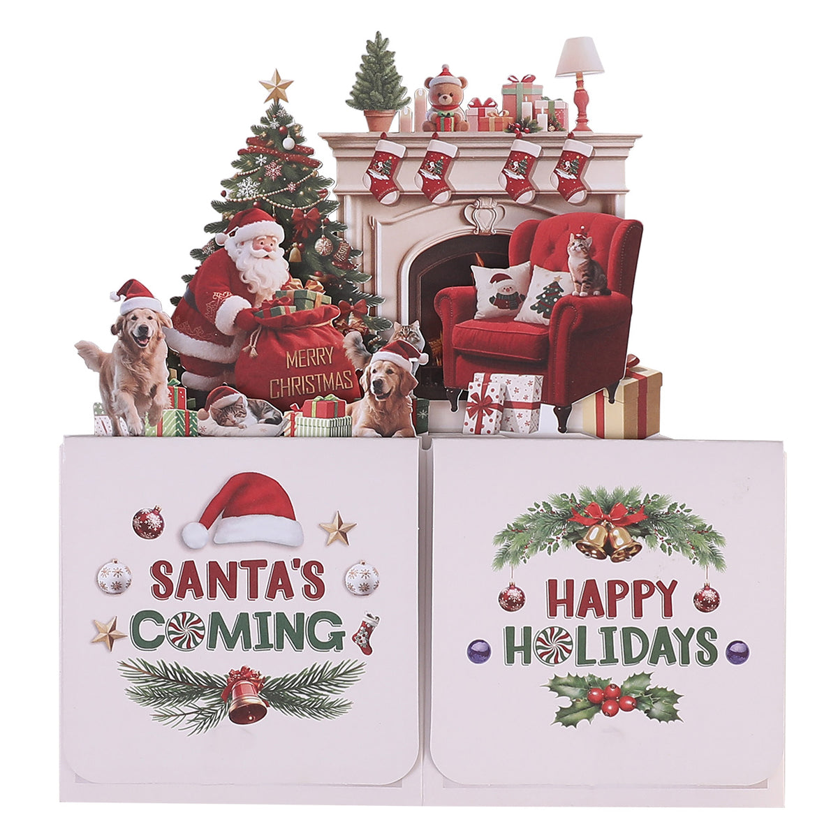 Santa's Coming Christmas Pop-Up Card