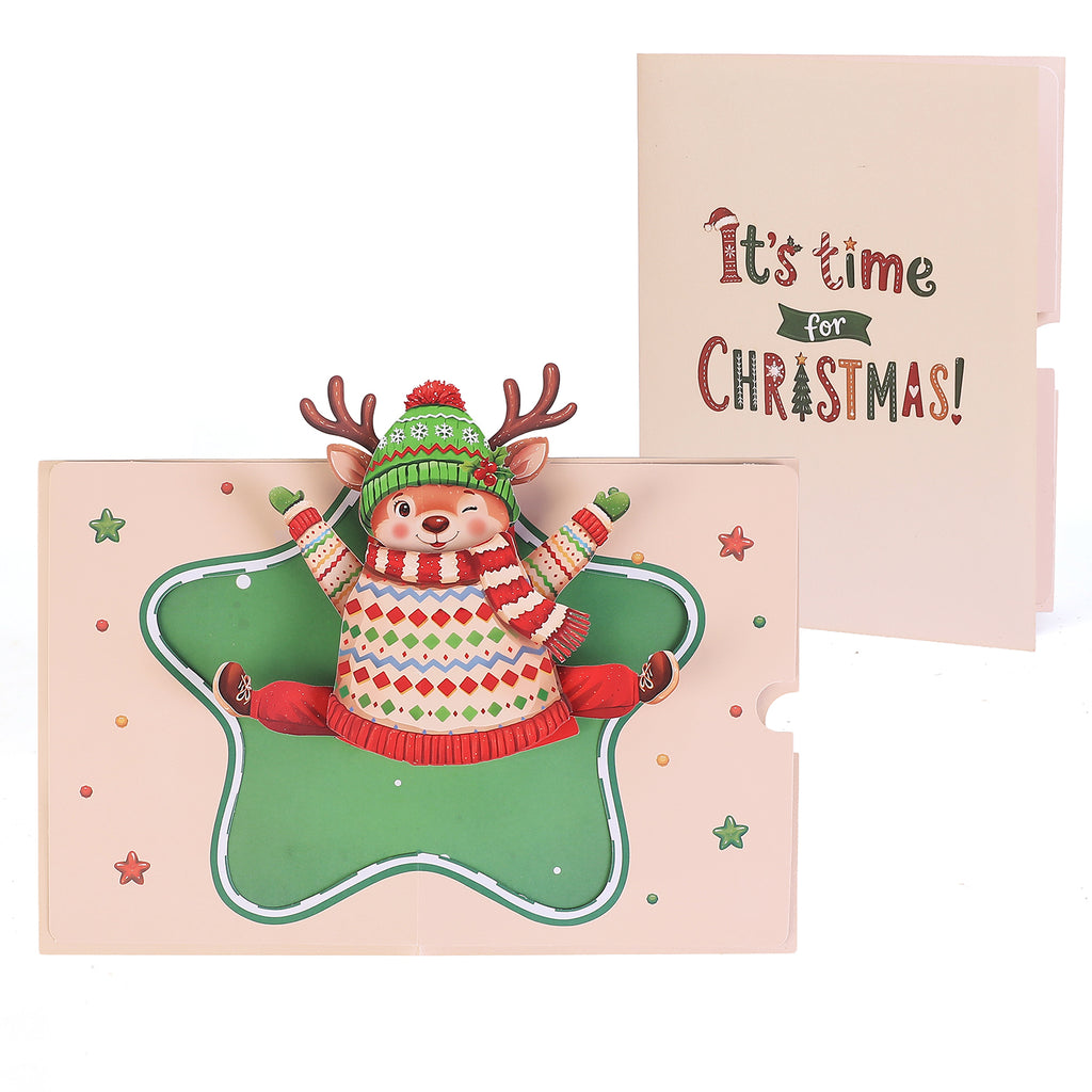 Cute Reindeer Pop up Card