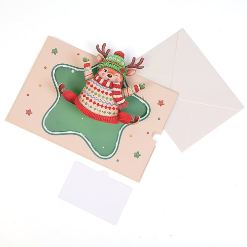 Cute Reindeer Pop up Card