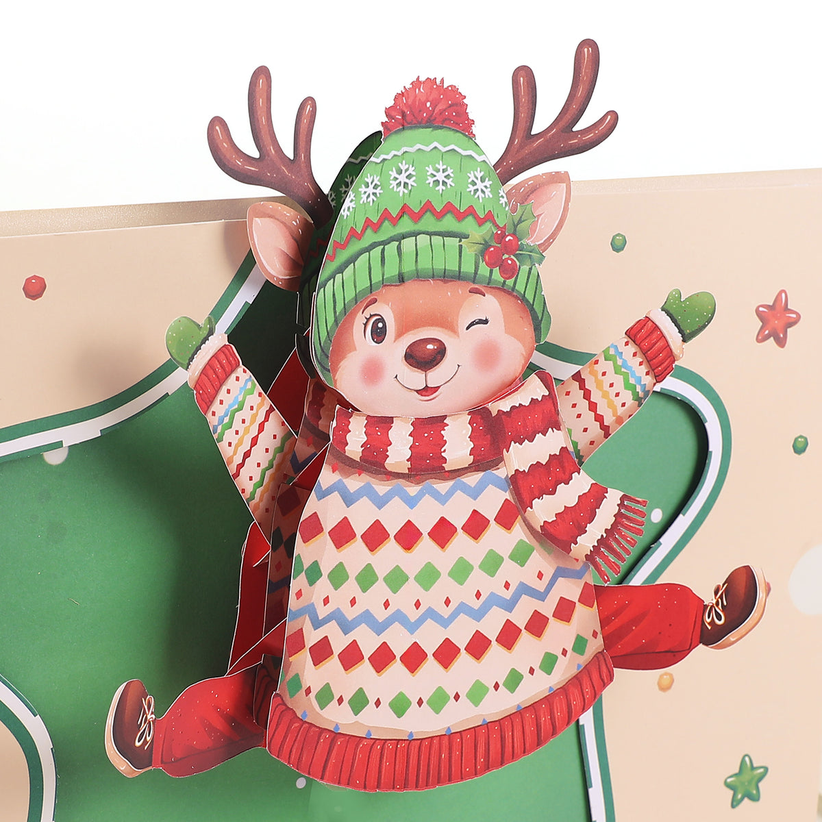 Cute Reindeer Pop up Card