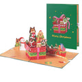 Christmas Dogs Present Box Pop up Card