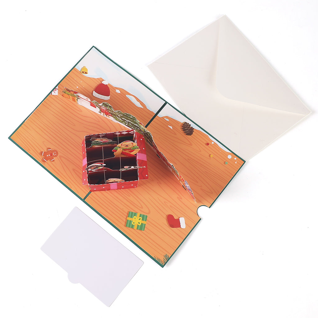 Christmas Dogs Present Box Pop up Card