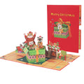 Christmas Cats Present Box Pop up card