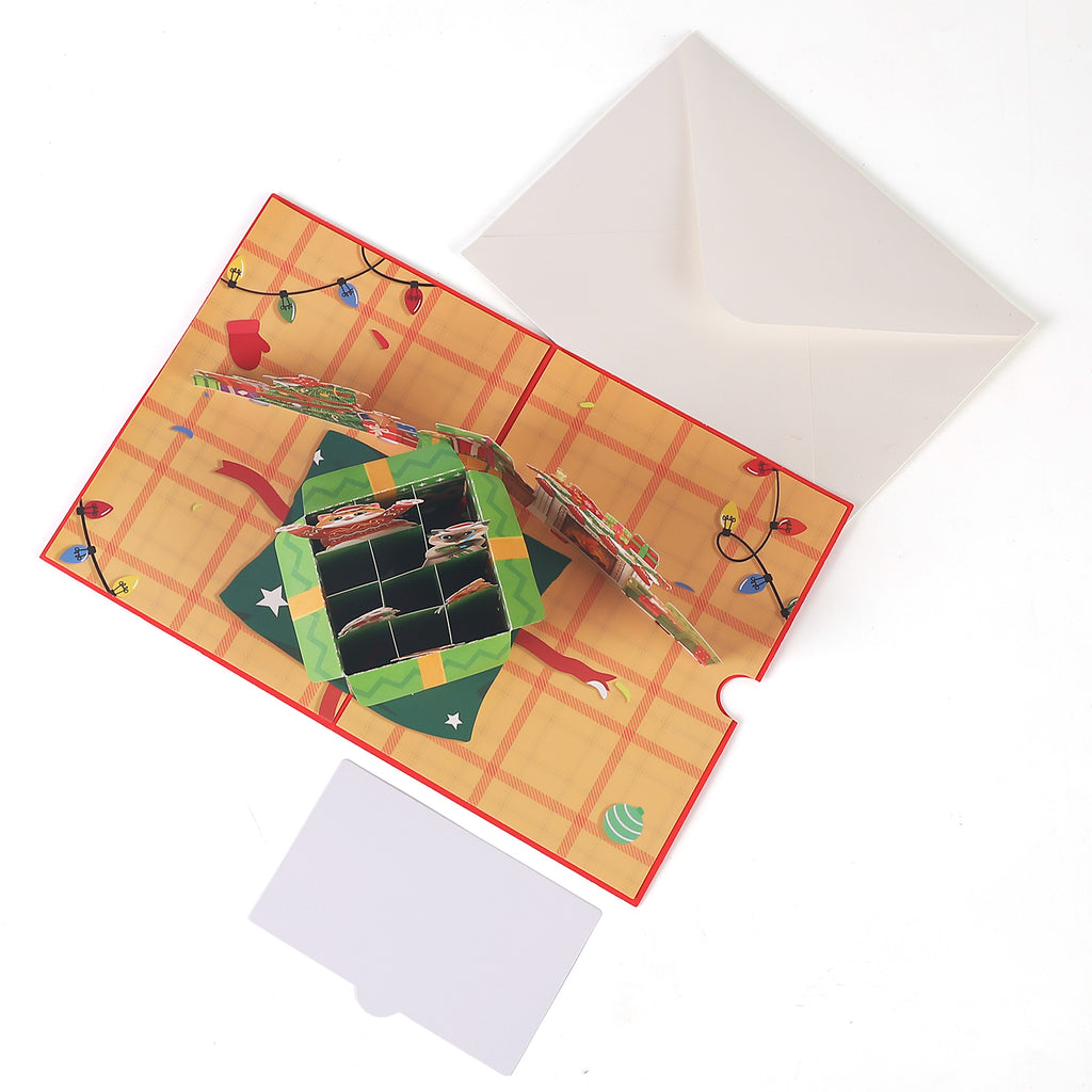 Christmas Cats Present Box Pop up card