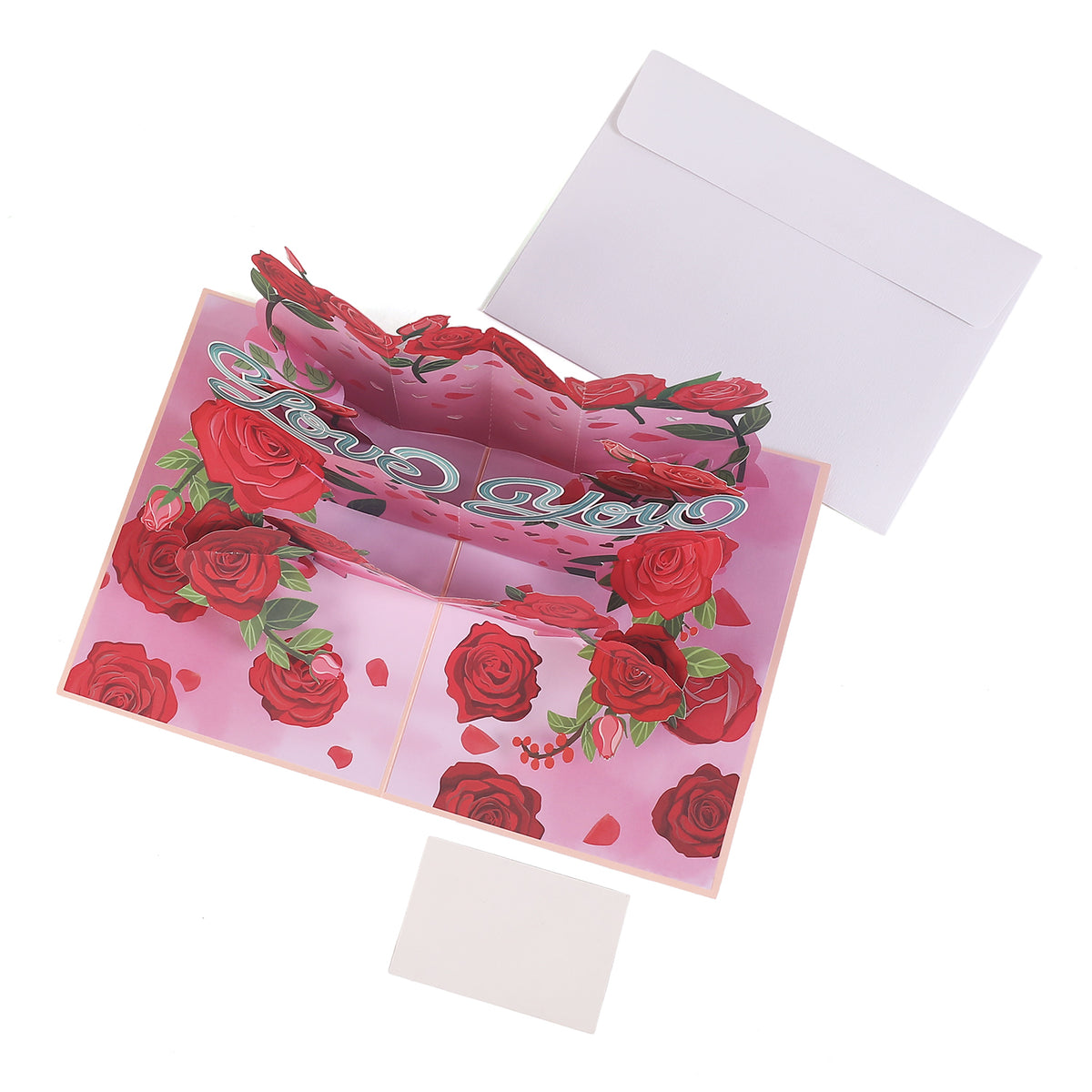 Love You Red Roses Pop Up Card