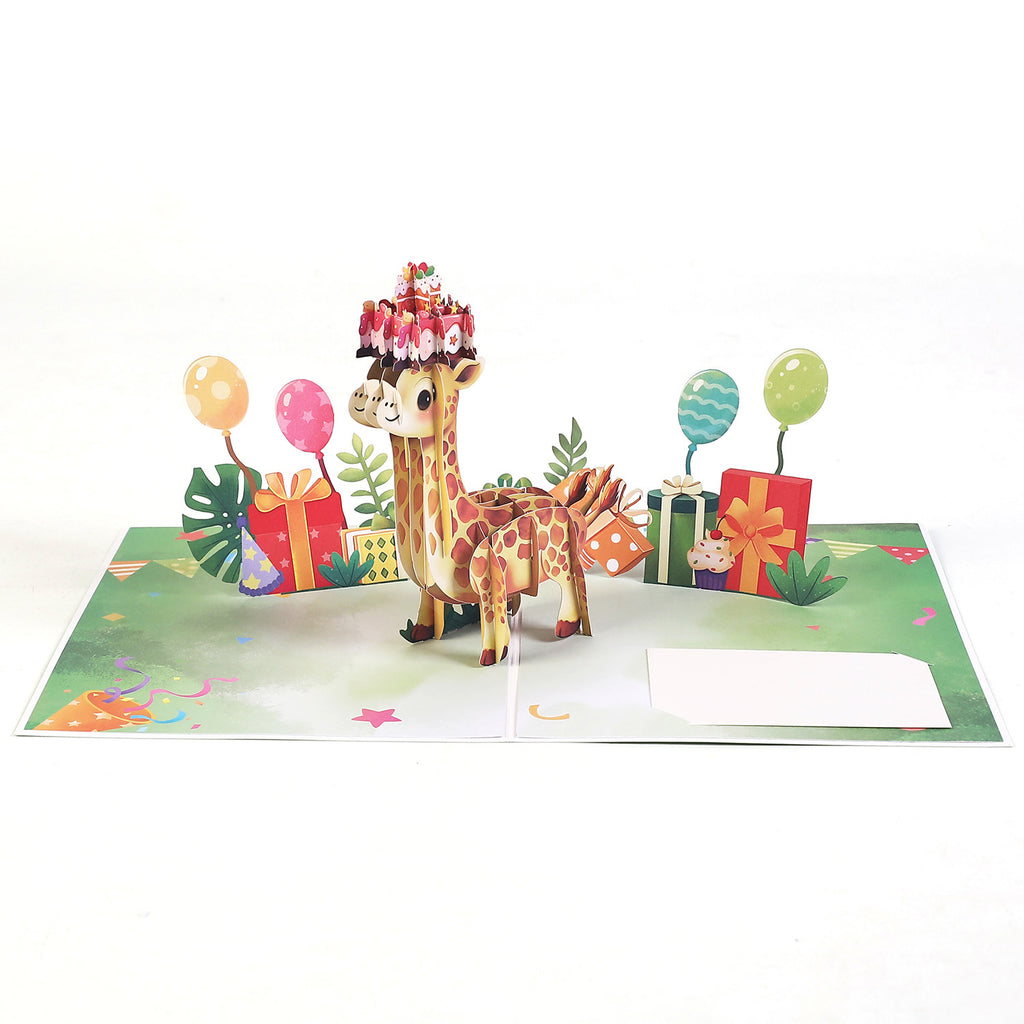 Giraffe Birthday Pop Up Card