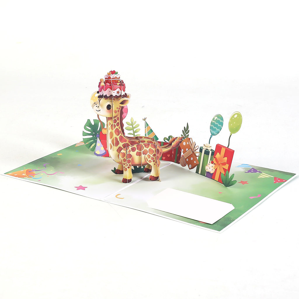 Giraffe Birthday Pop Up Card