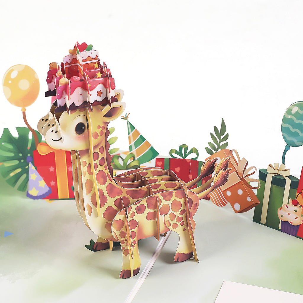 Giraffe Birthday Pop Up Card
