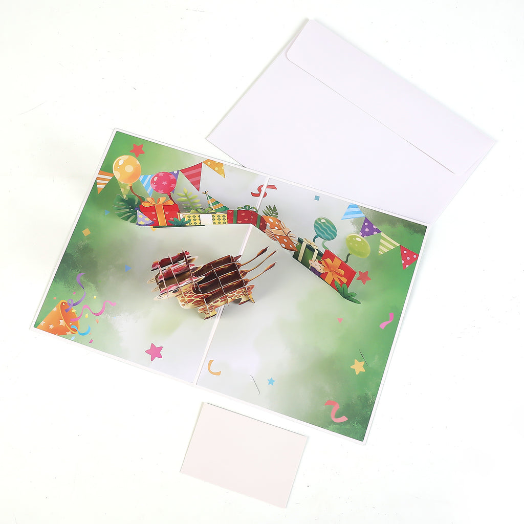 Giraffe Birthday Pop Up Card