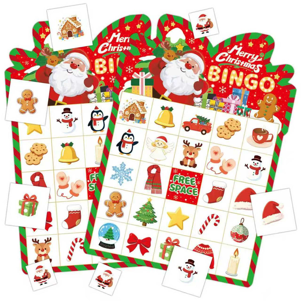 Christmas Santa Edition Bingo Game Cards Set