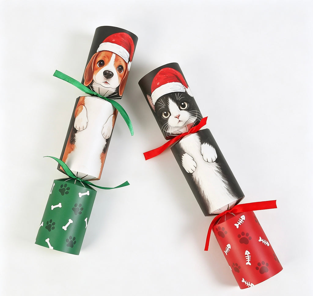 Christmas Cute Dog & Cat Crackers-Set of 6