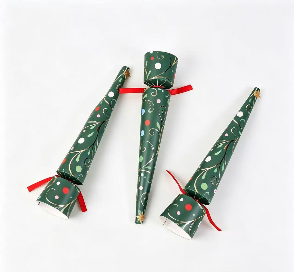 Christmas Swirl & Dots Crackers – Set of 8