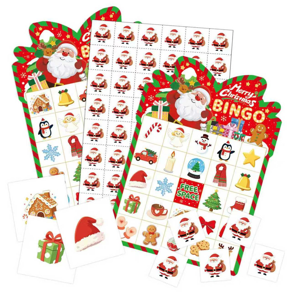 Christmas Santa Edition Bingo Game Cards Set