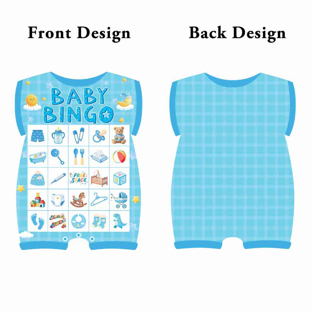 Baby Boy Shower Bingo Game Card Set